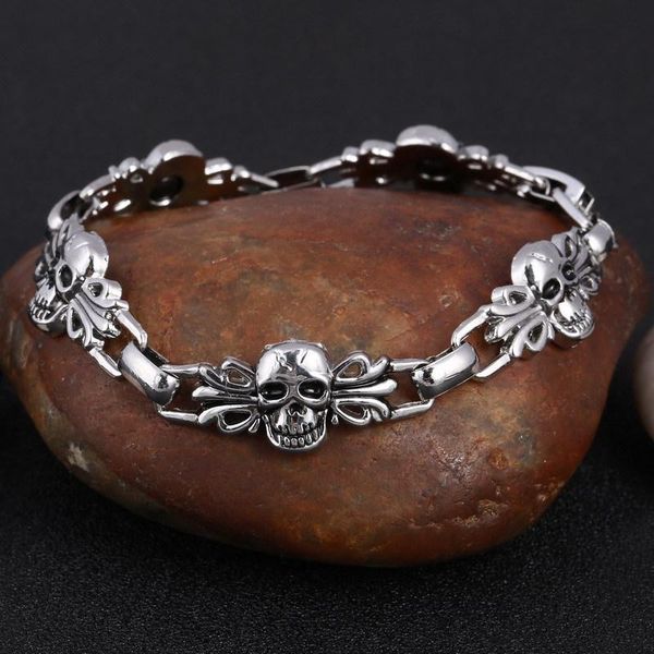 charm bracelets stainless steel cool men's biker man skull charms bracelet chain factory price & bangles, Golden;silver
charm bracelets stainless steel cool men's biker man skull charms bracelet chain factory price & bangles, Golden;silver
