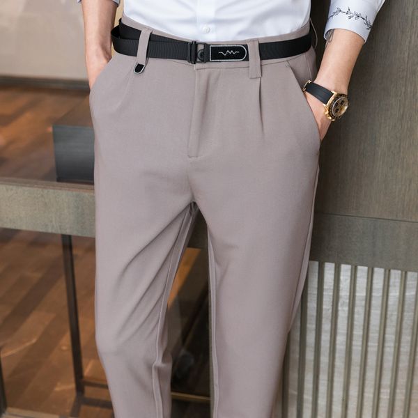 2021 men's business dress elastic at the waist suit formal office social solid color streetwear casual pants 5nvr, Black
2021 men's business dress elastic at the waist suit formal office social solid color streetwear casual pants 5nvr, Black