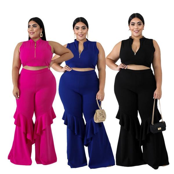 plus size tracksuits women clothing two piece set round collar zipper crop casual straight legs pant suits wholesale drop, Black
plus size tracksuits women clothing two piece set round collar zipper crop casual straight legs pant suits wholesale drop, Black