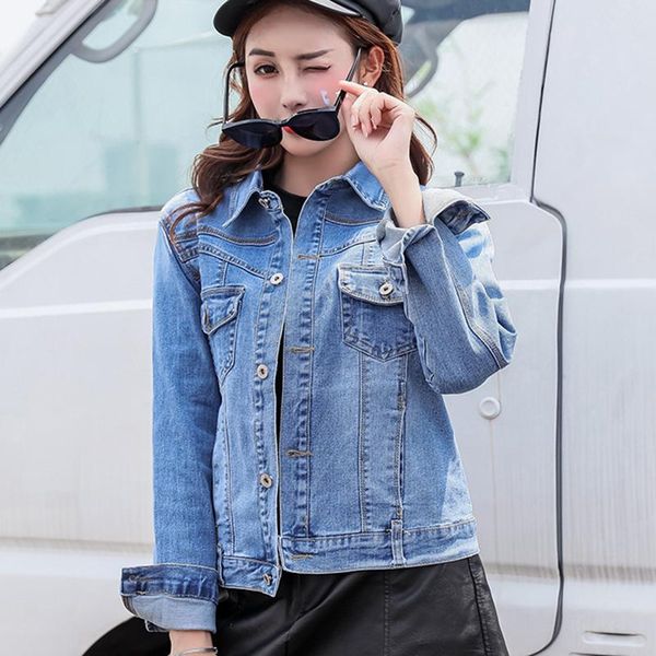 large size denim jacket women's spring and autumn korean the trend jacket new short long-sleeved wild loose denim jeans, Black;brown
large size denim jacket women's spring and autumn korean the trend jacket new short long-sleeved wild loose denim jeans, Black;brown