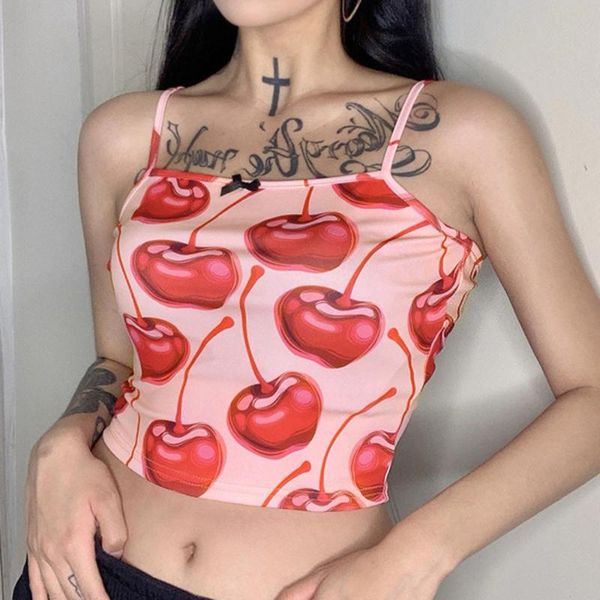 women's tanks & camis cute cherry printed tank straps navel bare cropped 2021 female slim camisole wdc4714, White
women's tanks & camis cute cherry printed tank straps navel bare cropped 2021 female slim camisole wdc4714, White