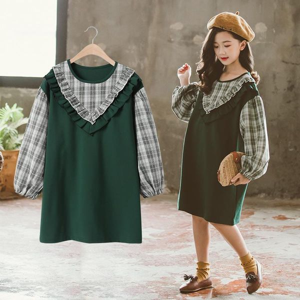 girl's dresses spring fashion children dress 2021 costomes long sleeve korean plaid fake two pieces vestidos design casual for girls, Red;yellow
girl's dresses spring fashion children dress 2021 costomes long sleeve korean plaid fake two pieces vestidos design casual for girls, Red;yellow