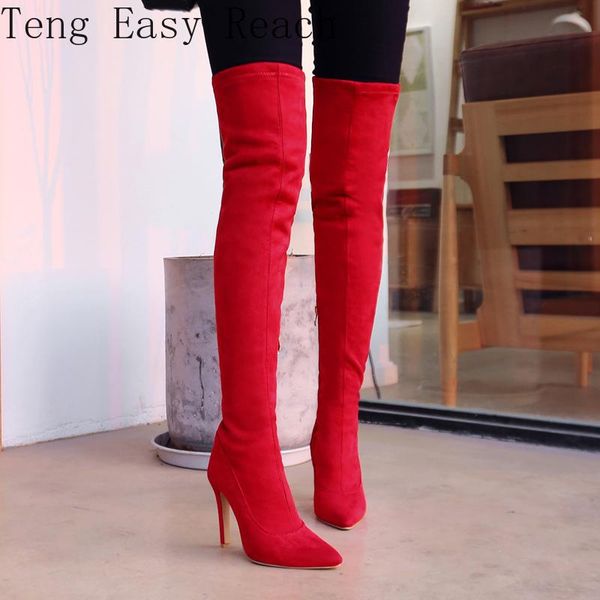 boots faux suede stretch thigh high elastic slim over the knee women's fashion heels black red fetish long shoes
boots faux suede stretch thigh high elastic slim over the knee women's fashion heels black red fetish long shoes