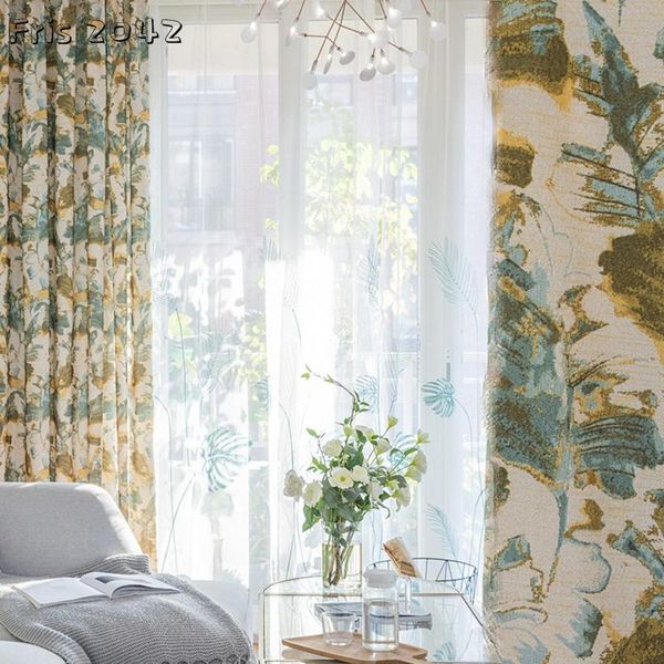 curtain & drapes modern simple curtains natural printing finished custom blackout for living dining room bedroom