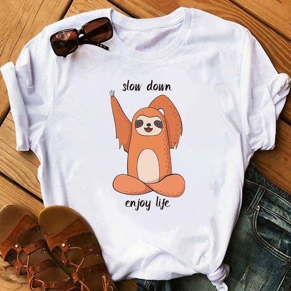 women's t-shirt summer streetwear cotton t-shirts cute lazy sloth print casual o neck female tshirt tees women funny t shirt short sle, White
women's t-shirt summer streetwear cotton t-shirts cute lazy sloth print casual o neck female tshirt tees women funny t shirt short sle, White
