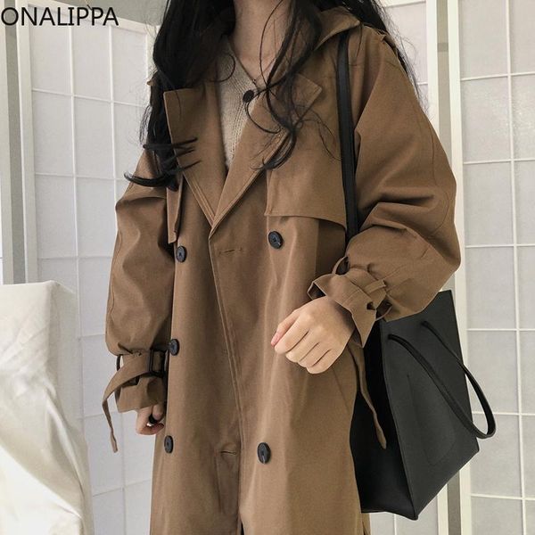women's jackets onalippa women chic large lapel trench korea retro temperament double-breasted lace-up waist pocket puff sleeve windbre, Black;brown
women's jackets onalippa women chic large lapel trench korea retro temperament double-breasted lace-up waist pocket puff sleeve windbre, Black;brown
