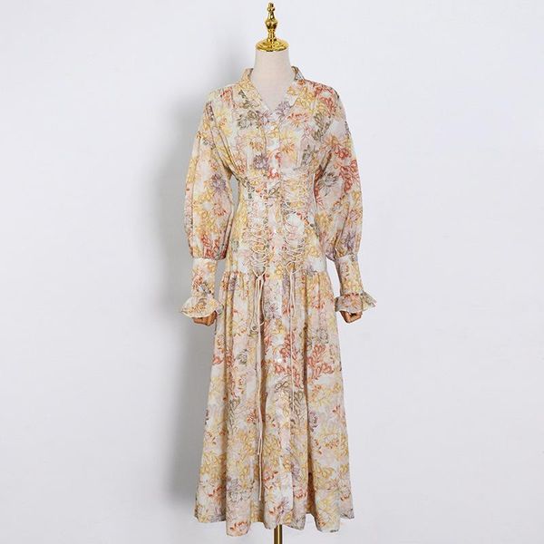 casual dresses women vintage corset maxi dress lace up lantern sleeve high waist tunic long bandage french 2021, Black;gray 
casual dresses women vintage corset maxi dress lace up lantern sleeve high waist tunic long bandage french 2021, Black;gray