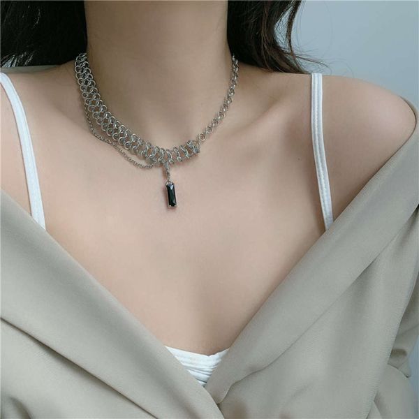 hbp south korea new fashion light luxury collar chain black pendant detachable twist stitching necklace neckchain female, Silver
hbp south korea new fashion light luxury collar chain black pendant detachable twist stitching necklace neckchain female, Silver