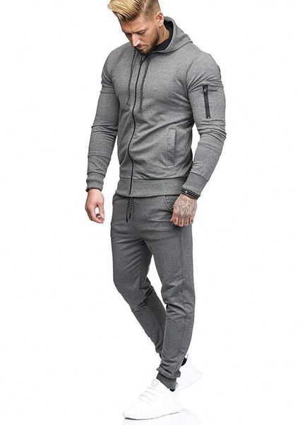 2021 winter men's set zipper hoodie+pant solid color tracksuit casual sportswear hjm001, Gray
2021 winter men's set zipper hoodie+pant solid color tracksuit casual sportswear hjm001, Gray