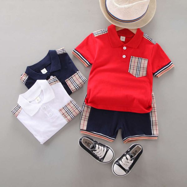children's korean children's plaid polo shirt set summer boys' lapel short sleeve t-shirt two piece, White
children's korean children's plaid polo shirt set summer boys' lapel short sleeve t-shirt two piece, White