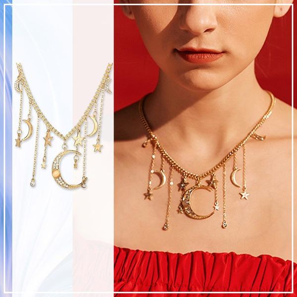 pendant necklaces 2021 fashion ladies accessories women's casual moon star no stone metal, Silver
pendant necklaces 2021 fashion ladies accessories women's casual moon star no stone metal, Silver
