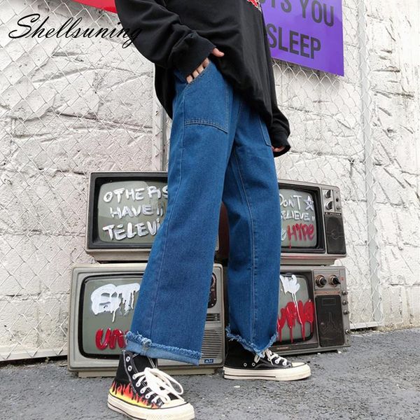 women's jeans shellsunning streetwear mom women straight wide leg full length pants female high waist boyfriends loose trousers, Blue
women's jeans shellsunning streetwear mom women straight wide leg full length pants female high waist boyfriends loose trousers, Blue