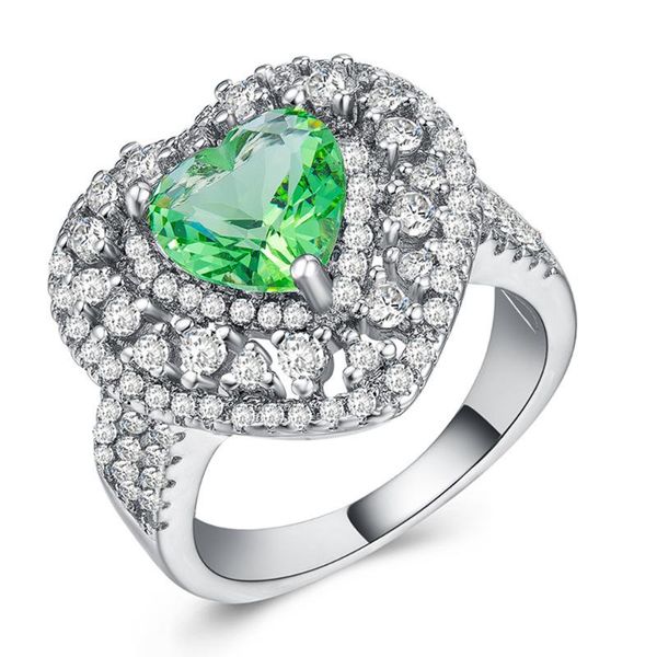 wedding rings ladies heart ring green zircon silver plated jewelry for women engagement, Slivery;golden
wedding rings ladies heart ring green zircon silver plated jewelry for women engagement, Slivery;golden