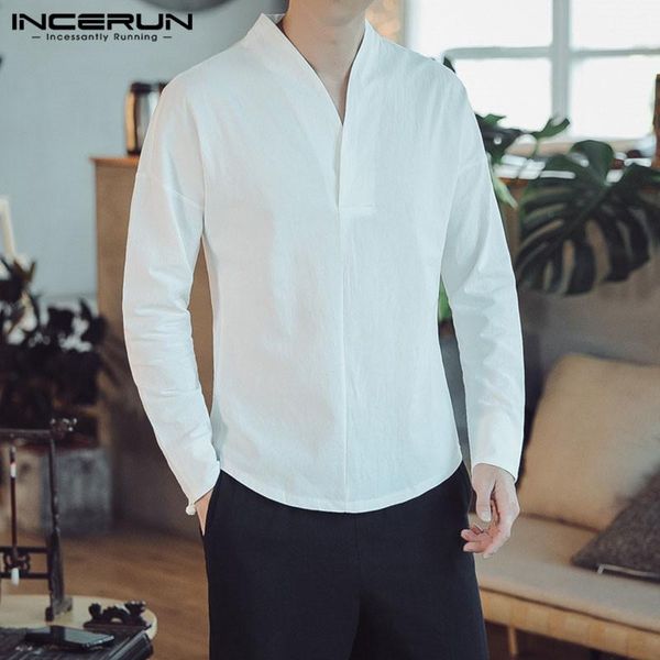 2021 vintage men casual shirt cotton v neck streetwear long sleeve solid color chinese style camisa masculina s-3xl incerun, White;black
2021 vintage men casual shirt cotton v neck streetwear long sleeve solid color chinese style camisa masculina s-3xl incerun, White;black