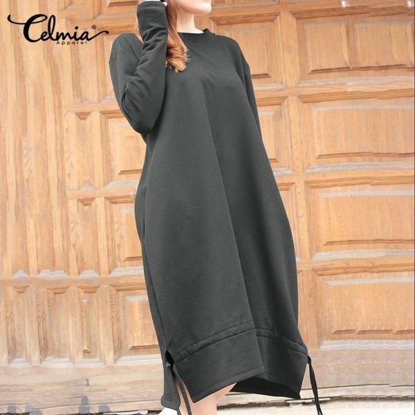 casual dresses women hoodie dress celmia long sleeve sweatshirt autumn round neck pullover loose drawstring midi vestidos, Black;gray
casual dresses women hoodie dress celmia long sleeve sweatshirt autumn round neck pullover loose drawstring midi vestidos, Black;gray