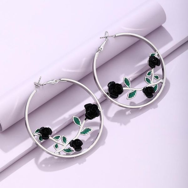 hoop & huggie fashion big alloy lady earrings for women geometric black rose statement jewelry gifts, Golden;silver
hoop & huggie fashion big alloy lady earrings for women geometric black rose statement jewelry gifts, Golden;silver