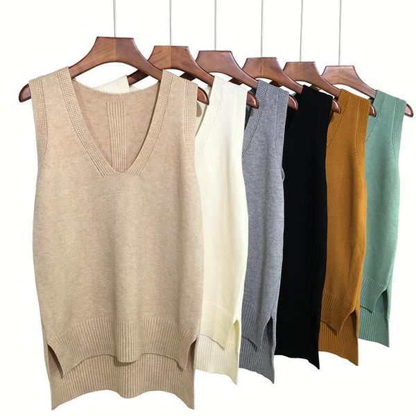 women's vests 2021 women sleeveless v-neck all-match sweater vest female loose casual lovely fashion waistcoat 2xl ladies knitted q19, Black;white
women's vests 2021 women sleeveless v-neck all-match sweater vest female loose casual lovely fashion waistcoat 2xl ladies knitted q19, Black;white
