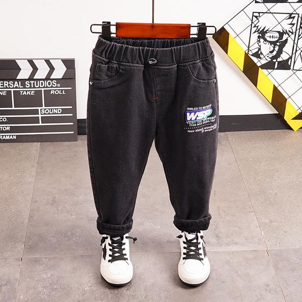 2021 winter new korean children's denim pants baby boys letter pocket elastic leg plus velvet thick jean toddler cowboy trousers, Blue
2021 winter new korean children's denim pants baby boys letter pocket elastic leg plus velvet thick jean toddler cowboy trousers, Blue