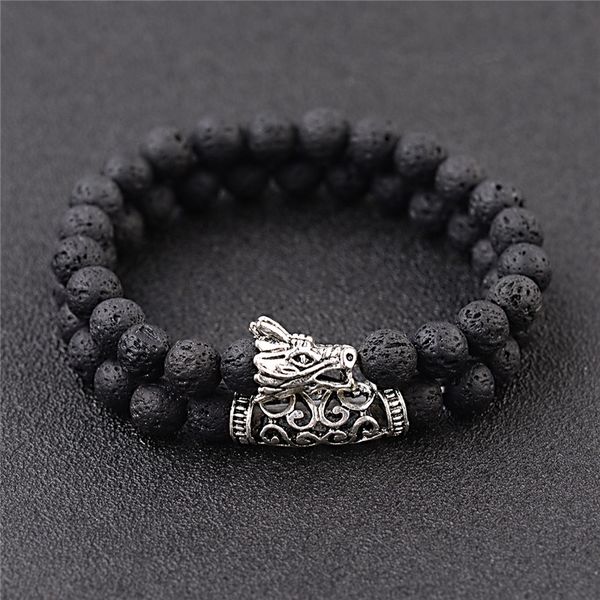 2 pcs/set natural stone beads men's dragon bracelet set lava stone beaded bracelets for women bileklik pulseras hombre, Black
2 pcs/set natural stone beads men's dragon bracelet set lava stone beaded bracelets for women bileklik pulseras hombre, Black