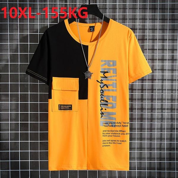 men's t-shirts summer men short sleeve patchwork high street tees letter plus size 8xl 9xl 10xl man pockets loose yellow tshirt, White;black
men's t-shirts summer men short sleeve patchwork high street tees letter plus size 8xl 9xl 10xl man pockets loose yellow tshirt, White;black
