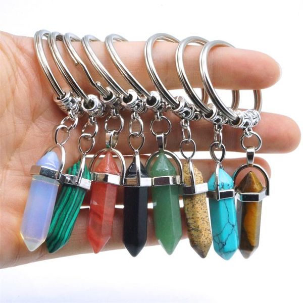 keychains hexagon prism keychain keyring jewelry natural stone crystal key rings bag charm charms pendant car ring, Silver
keychains hexagon prism keychain keyring jewelry natural stone crystal key rings bag charm charms pendant car ring, Silver