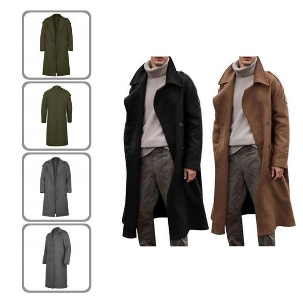 men's trench coats men long double breasted solid color non-shrink fine workmanship peacoat winter coat for cold weather, Tan;black
men's trench coats men long double breasted solid color non-shrink fine workmanship peacoat winter coat for cold weather, Tan;black