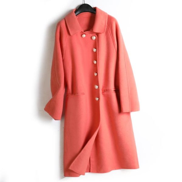 women's wool & blends spring 2021 double-sided cashmere coat middle long national style pearl button korean slim, Black
women's wool & blends spring 2021 double-sided cashmere coat middle long national style pearl button korean slim, Black