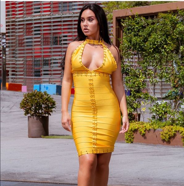 superior celebrity quality yellow sleeveless beads rayon bandage dressed in party dress at night an2w, White
superior celebrity quality yellow sleeveless beads rayon bandage dressed in party dress at night an2w, White