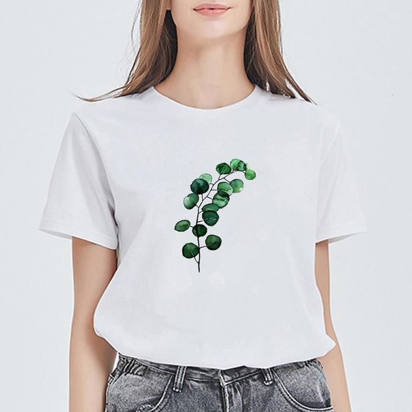 women t shirt green leaf printed summer short sleeve t-shirt round neck trendy graphic tees for women clothing, White
women t shirt green leaf printed summer short sleeve t-shirt round neck trendy graphic tees for women clothing, White