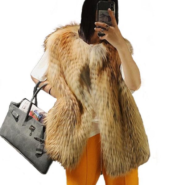 women's fur & faux lady real vests natural fluffy silver outwear female autumn winter fashion long jackets, Black
women's fur & faux lady real vests natural fluffy silver outwear female autumn winter fashion long jackets, Black