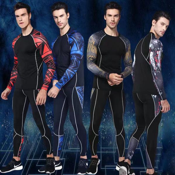 men's suit sports quick-drying tights running morning running basketball leggings training suit gym autumn and winter, White;black
men's suit sports quick-drying tights running morning running basketball leggings training suit gym autumn and winter, White;black