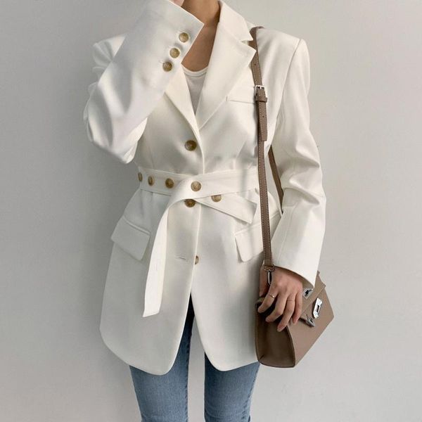 women's suits & blazers 2021 autumn office lady lace up white suit spring solid loose fashion coats x573, White;black
women's suits & blazers 2021 autumn office lady lace up white suit spring solid loose fashion coats x573, White;black