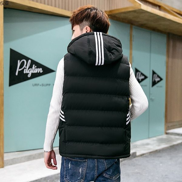 men's waistcoat winter korean fashion handsome slim spring and autumn shawl down sports coat cotton vest, Black;white
men's waistcoat winter korean fashion handsome slim spring and autumn shawl down sports coat cotton vest, Black;white