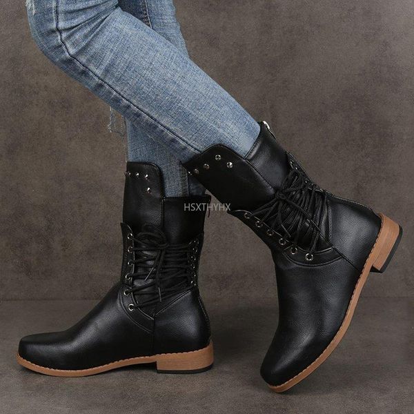 boots woman mid calf women lace up rivet low heels female zip footwear ladies leather short women's shoes plus size 43, Black
boots woman mid calf women lace up rivet low heels female zip footwear ladies leather short women's shoes plus size 43, Black