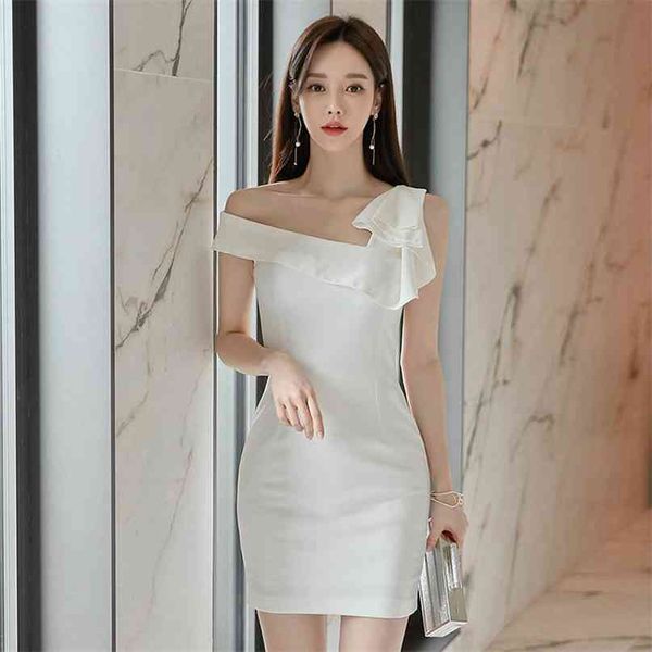 elegant women white dress summer fashion sleeveless one-shoulder mini slim-fit bodycon ruffles short pencil 210603, Black;gray
elegant women white dress summer fashion sleeveless one-shoulder mini slim-fit bodycon ruffles short pencil 210603, Black;gray
