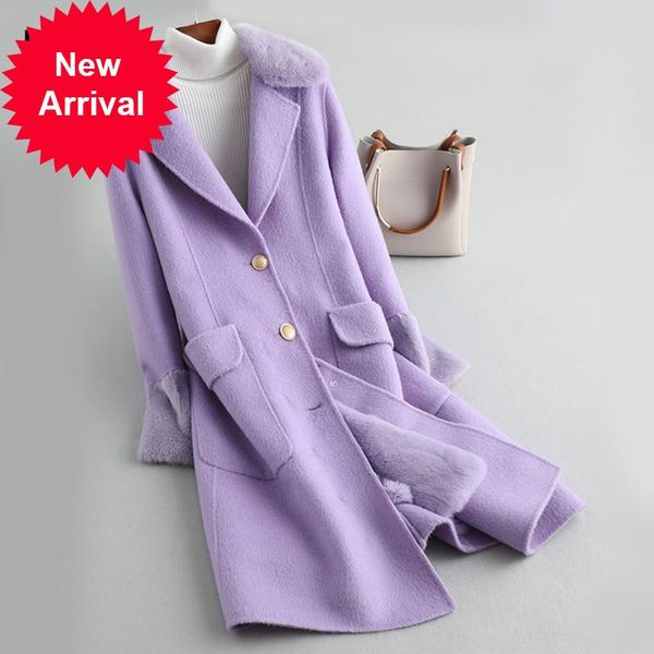 women's wool & blends a59771 real women 100% fur coat lady rex lining mink collar leisure fall/winter long outwear, Black
women's wool & blends a59771 real women 100% fur coat lady rex lining mink collar leisure fall/winter long outwear, Black