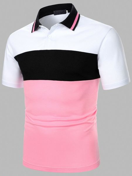men color block polo shirt q4d4#, White;black
men color block polo shirt q4d4#, White;black