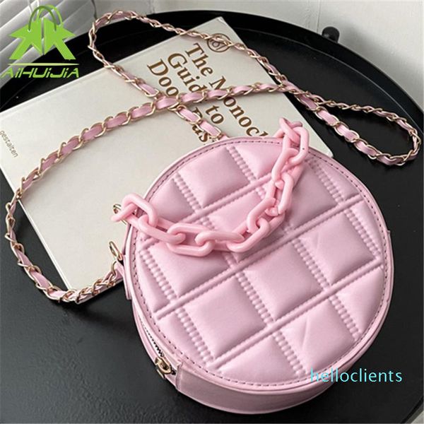 shoulder bags stripe solid color simplicity women messenger chain round shape luxurious hand high capacity crossbody