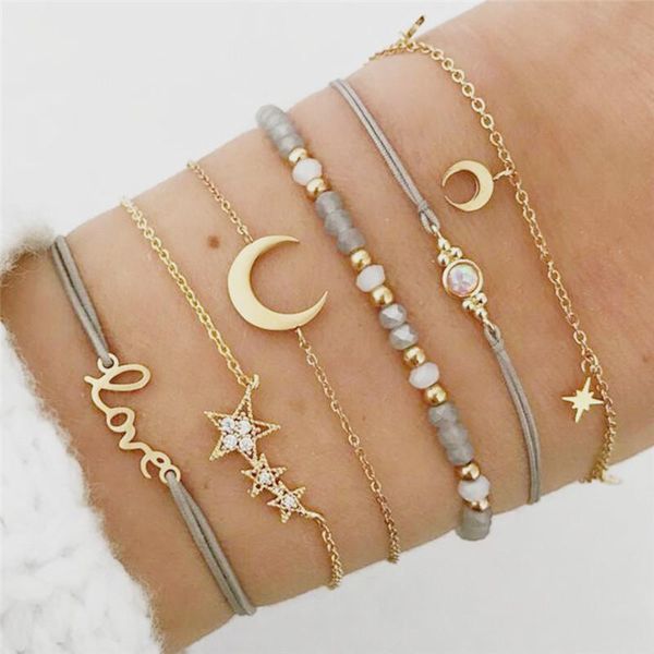 link, chain friendship bracelet bohemian set for women geometric star heart natural stone beads pendant boho jewelry 2021, Black
link, chain friendship bracelet bohemian set for women geometric star heart natural stone beads pendant boho jewelry 2021, Black
