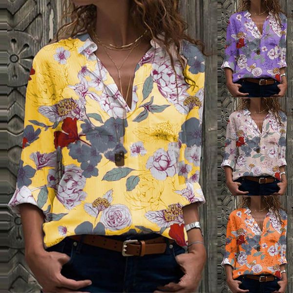 women autumn long sleeve floral print blouse single-breasted office shirt new fashion women blouses casual printed shirt, White
women autumn long sleeve floral print blouse single-breasted office shirt new fashion women blouses casual printed shirt, White