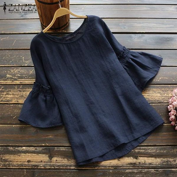 vintage ruffle sleeve summer women's blouse casual linen tunic female o neck blusas mujer shirt plus size s-5xl blouses & shirts, White
vintage ruffle sleeve summer women's blouse casual linen tunic female o neck blusas mujer shirt plus size s-5xl blouses & shirts, White