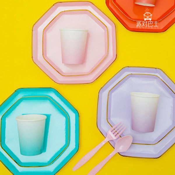 disposable dinnerware 8pcs gold foil candy color tableware set christmas carnival party supplies paper plates cups plastic forks spoons
disposable dinnerware 8pcs gold foil candy color tableware set christmas carnival party supplies paper plates cups plastic forks spoons