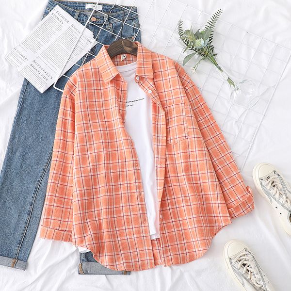 cotton flannel womens plaid shirt 2021 new ladies large size casual loose blouse female long sleeve blouses womens blusas, White
cotton flannel womens plaid shirt 2021 new ladies large size casual loose blouse female long sleeve blouses womens blusas, White