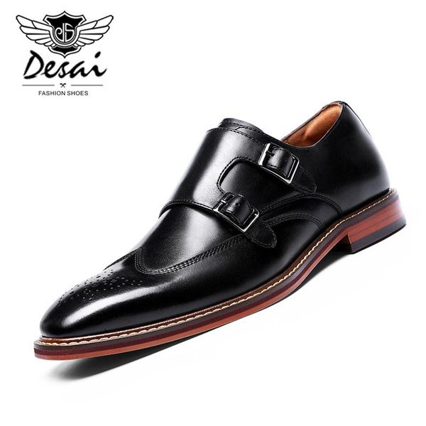 dress shoes desai brand genuine leather for men handmade business double monk strap patent brock, Black
dress shoes desai brand genuine leather for men handmade business double monk strap patent brock, Black