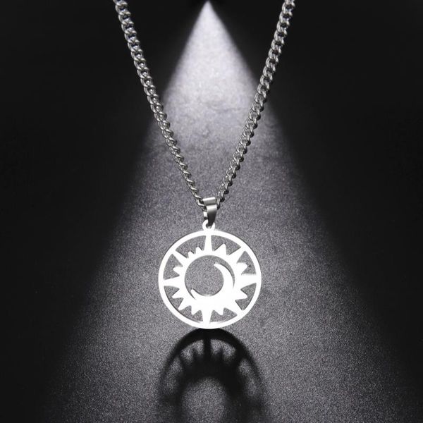 chains teamer hollow moon sun necklace for men women stainless steel pendant viking choker jewelry amulet gifts witch, Silver
chains teamer hollow moon sun necklace for men women stainless steel pendant viking choker jewelry amulet gifts witch, Silver