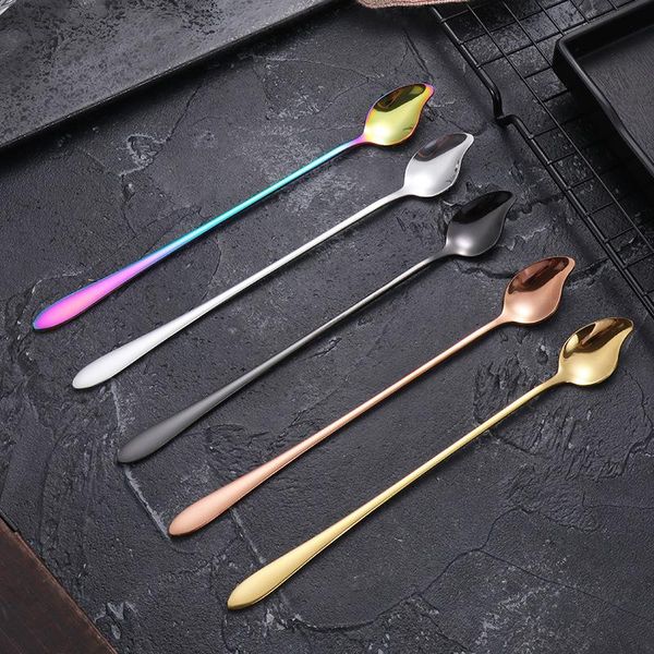 spoons stainless steel coffee spoon multicolor long handle honey tea ice cream dessert bar cocktail gift mixing mango shape
spoons stainless steel coffee spoon multicolor long handle honey tea ice cream dessert bar cocktail gift mixing mango shape