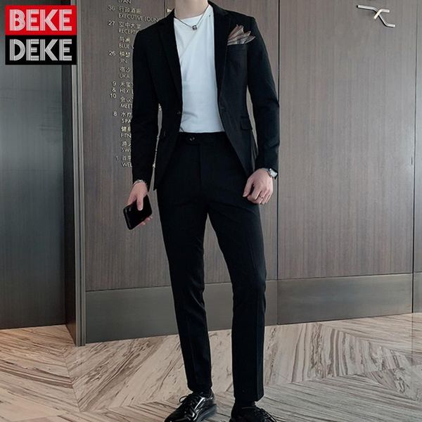 men's suits & blazers mens fashion slim sets korean british style casual vintage pants concise male two-piece suit 2021 autumn, White;black
men's suits & blazers mens fashion slim sets korean british style casual vintage pants concise male two-piece suit 2021 autumn, White;black