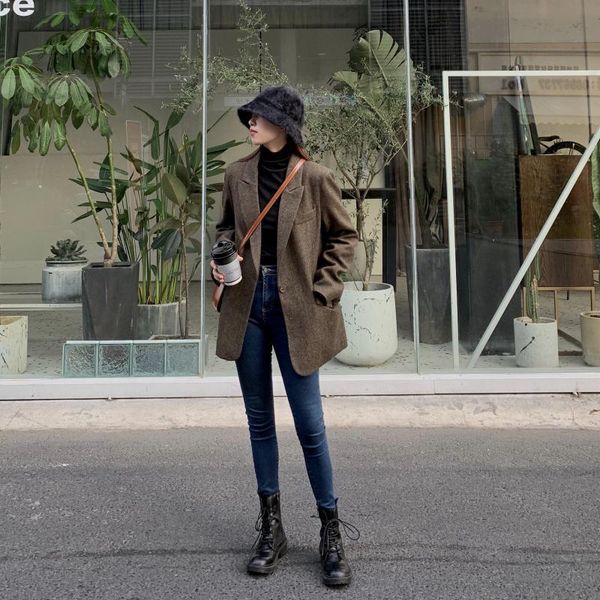 women's suits & blazers fashion autumn women stripe woolen and jackets work office lady suit slim double breasted business female blaze, White;black
women's suits & blazers fashion autumn women stripe woolen and jackets work office lady suit slim double breasted business female blaze, White;black