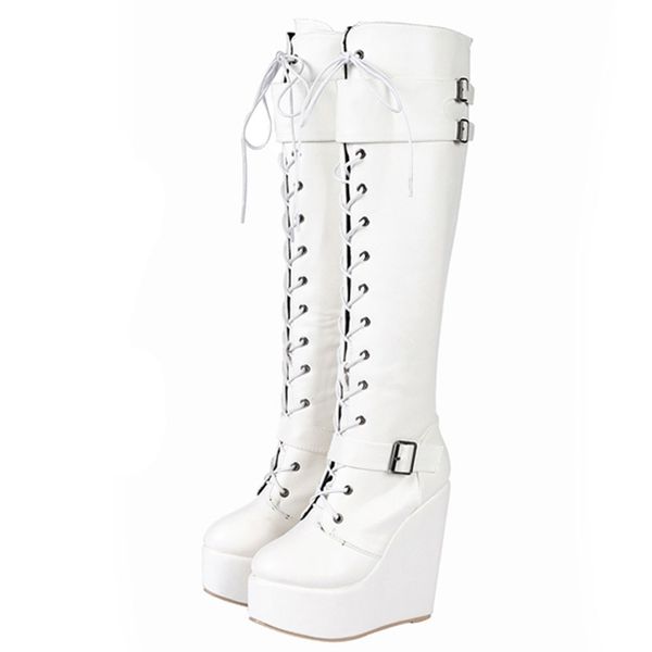 Platform Wedges Cool Gothic Large Size 43 Great Quality High Heeled Autumn Winter Knee High Boots Shoes Women, Black
Platform Wedges Cool Gothic Large Size 43 Great Quality High Heeled Autumn Winter Knee High Boots Shoes Women, Black