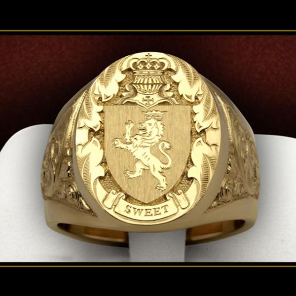 cluster rings punk hand carved for men gold color king power lion crown signet ring personality gifts biker jewelry 40m904, Golden;silver
cluster rings punk hand carved for men gold color king power lion crown signet ring personality gifts biker jewelry 40m904, Golden;silver
